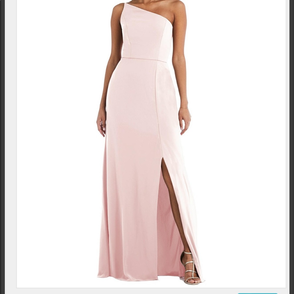 Blush One Shoulder Bridesmaid Dress